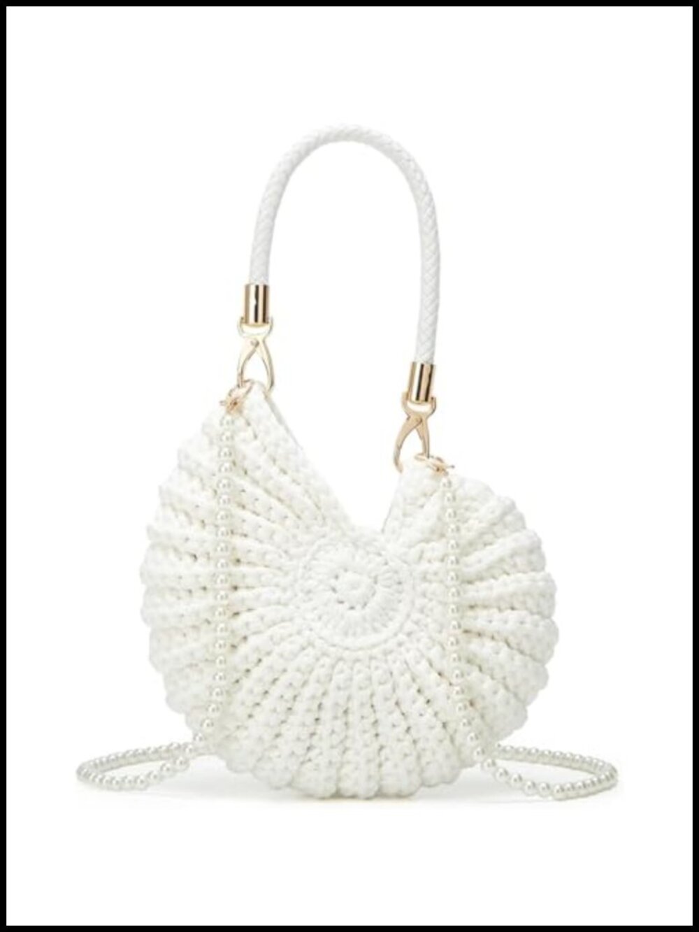 Bohemia Crochet Handwoven Seashell Bag Women Summer Beach Boho Evening Clutch